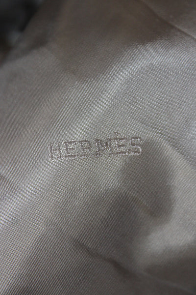 Hermes Women Tweed Button Down Blazer Brown Size 48