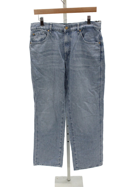 7 For All Mankind Women Straight Mid Rise Blue Jeans Size 30