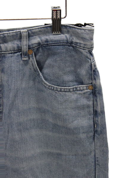 7 For All Mankind Women Straight Mid Rise Blue Jeans Size 30