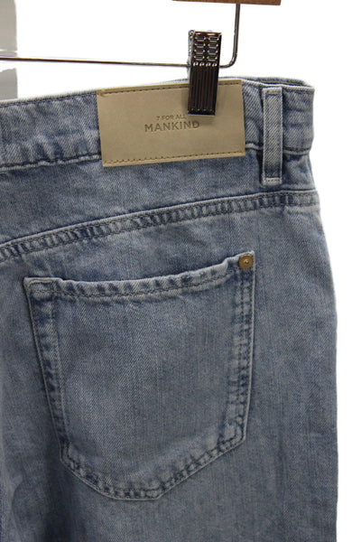 7 For All Mankind Women Straight Mid Rise Blue Jeans Size 30