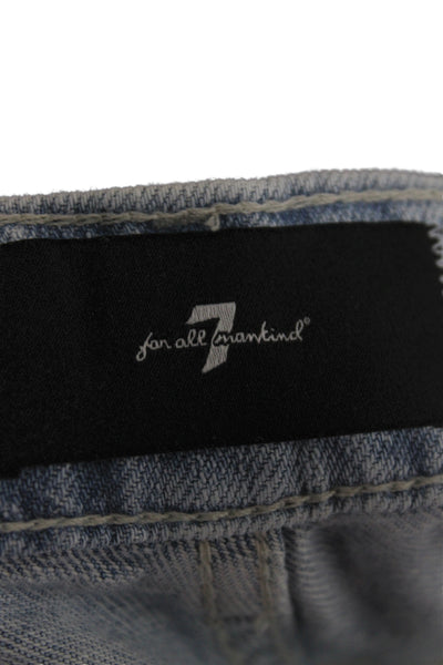 7 For All Mankind Women Straight Mid Rise Blue Jeans Size 30