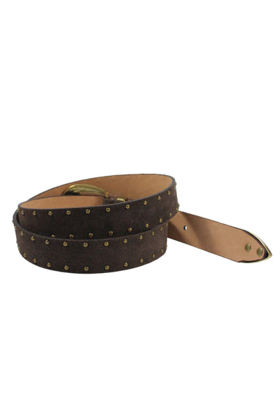 Persaman New York Womens Suede Studded Belt Brown Size 6