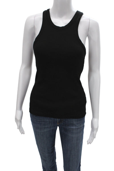 Agolde Women Black Basic Tank Scoop Neck Sleeveless Size M