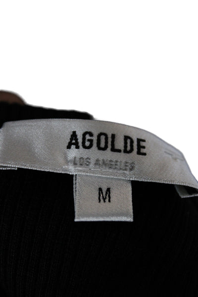 Agolde Women Black Basic Tank Scoop Neck Sleeveless Size M
