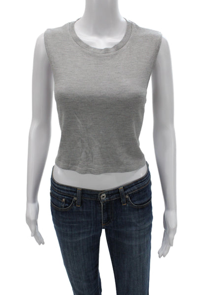 Beyond Yoga Women Gray Basic Sleeveless Tank Crewneck Athleisure Size M