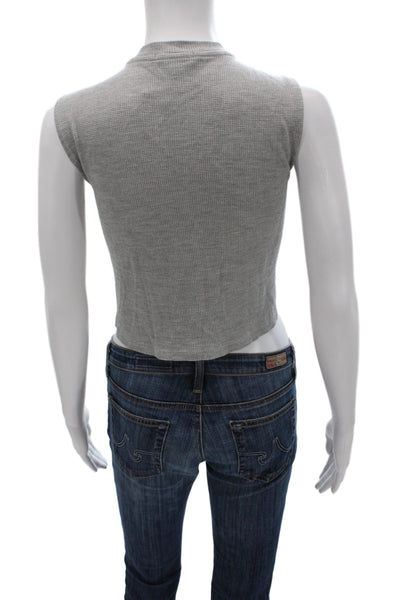 Beyond Yoga Women Gray Basic Sleeveless Tank Crewneck Athleisure Size M