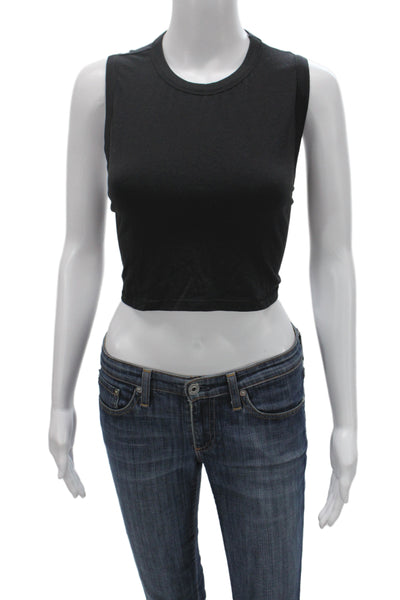 Skims Women Black Basic Sleeveless Crew Neck Tank Size M