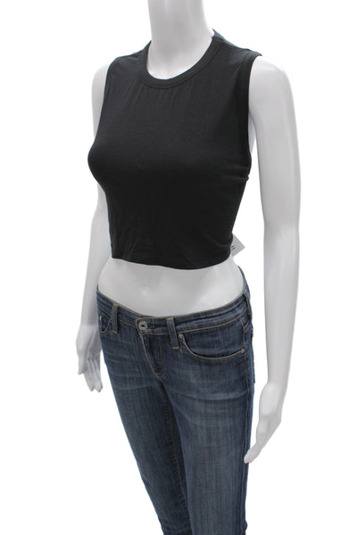 Skims Women Black Basic Sleeveless Crew Neck Tank Size M