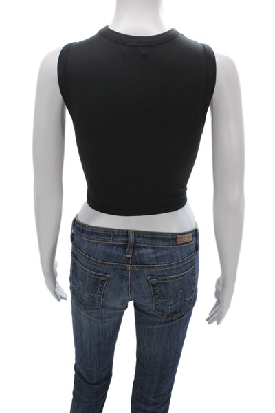 Skims Women Black Basic Sleeveless Crew Neck Tank Size M