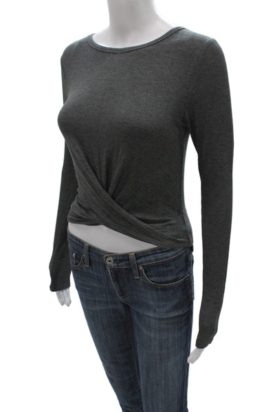 Alo Womens Athleisure Pullover Gray Modal Long Sleeve Top Size M