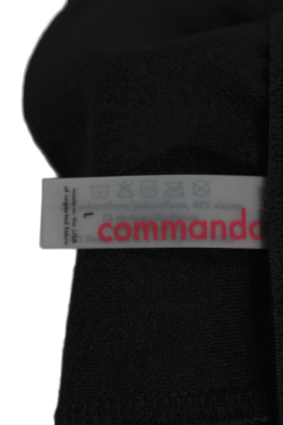 Commando Women Black V-Neck Camisole Sleeveless Biker 55% Polyurethane Size L