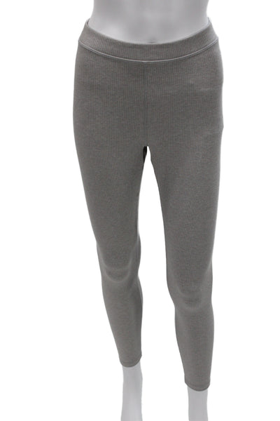 Alo Women Ankle Gray Striped Leggings Athleisure Size M