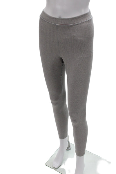 Alo Women Ankle Gray Striped Leggings Athleisure Size M