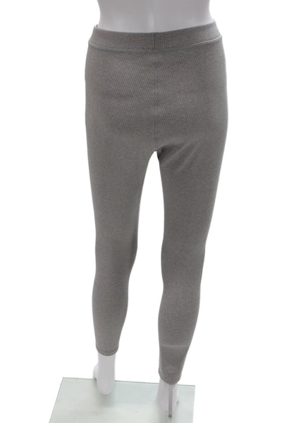 Alo Women Ankle Gray Striped Leggings Athleisure Size M