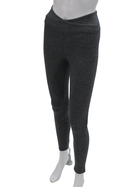 Carbon 38 Womens Ankle Leggings Gray Flecked Athleisure Pull On Size M