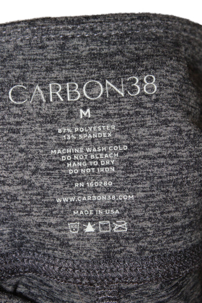Carbon 38 Womens Ankle Leggings Gray Flecked Athleisure Pull On Size M