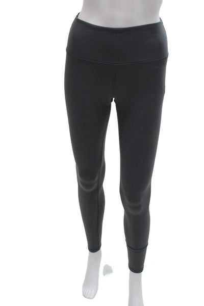 Alo Womens Black Ankle Leggings Athleisure Pull On Nylon Size M