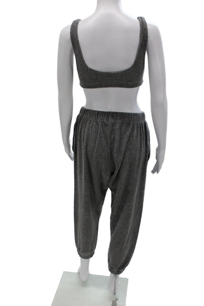 Donni Women Loungewear Outfit Set Gray Flecked Sleeveless Scoop Neck Size L