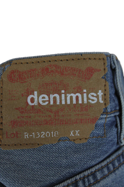 Levis Women Mini Skirt Blue Cotton Solid Button Size 29