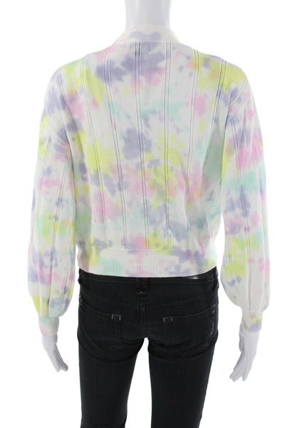 27 Miles Womens Tie Dye Multicolor V-Neck Cardigan Long Sleeve Cotton Size XS
