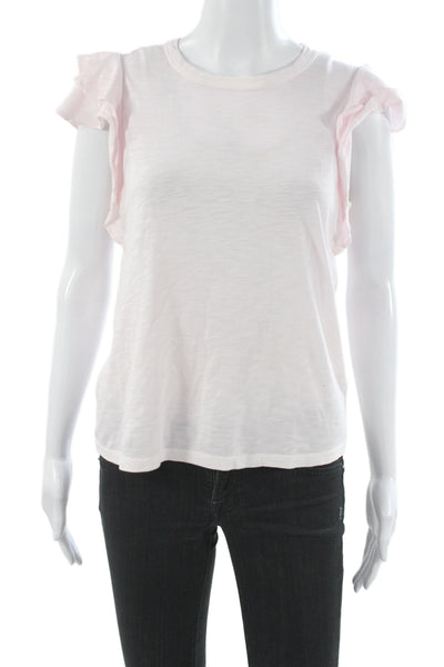 Veronica Beard Womens Jersey T-Shirt Pink Cotton Crew Neck Short Sleeve Size XS
