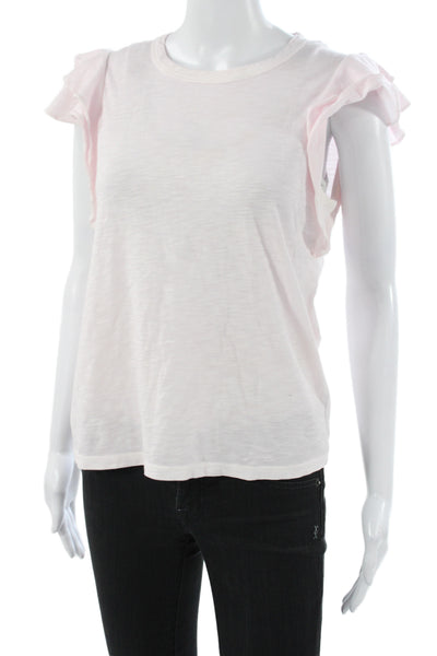Veronica Beard Womens Jersey T-Shirt Pink Cotton Crew Neck Short Sleeve Size XS