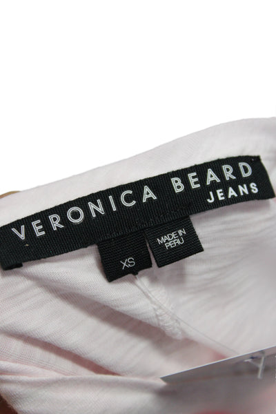 Veronica Beard Womens Jersey T-Shirt Pink Cotton Crew Neck Short Sleeve Size XS