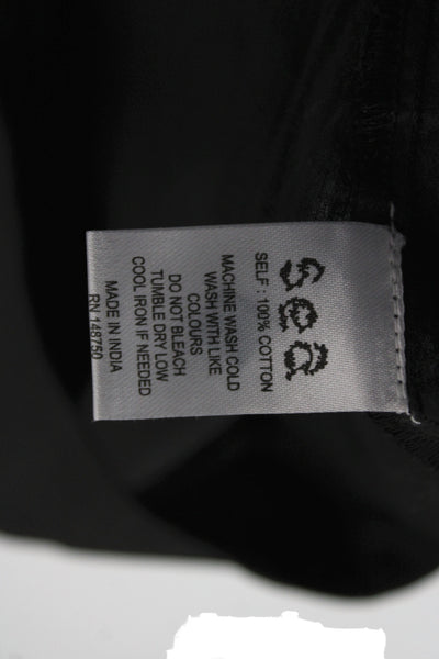 Sea New York Womens Tunic Blouse Black High Neck Short Sleeve Cotton Size 00