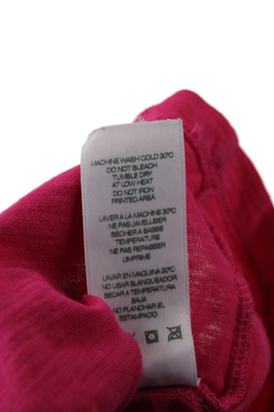 Sundry Womens Pink Jersey T-Shirt Henley Button Long Sleeve Pima Cotton Size 0