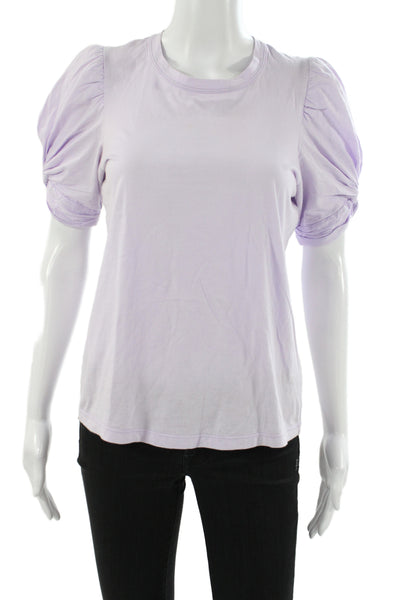 A.L.C. Womens Basic Purple Cotton Crew Neck Short Sleeve T-Shirt Size XS