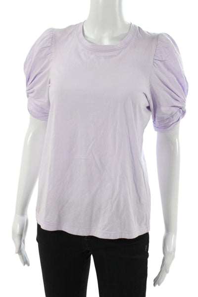 A.L.C. Womens Basic Purple Cotton Crew Neck Short Sleeve T-Shirt Size XS