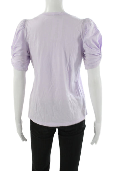A.L.C. Womens Basic Purple Cotton Crew Neck Short Sleeve T-Shirt Size XS