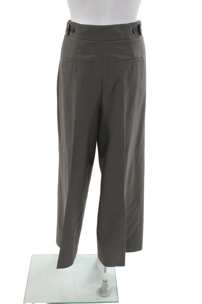 Zara Womens Brown Dress Pants Button Classic 55% Polyester Size XS