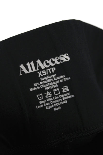 All Access Womens Black Capri Leggings 50% Nylon Athleisure Size XS