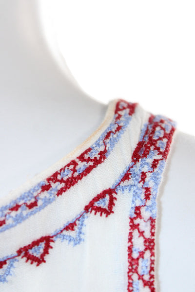 Marant Etoile Women Tunic Blouse Sleeveless White Geometric Size 34