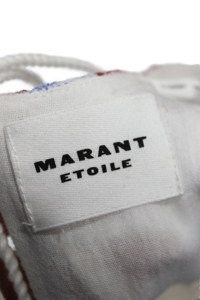 Marant Etoile Women Tunic Blouse Sleeveless White Geometric Size 34