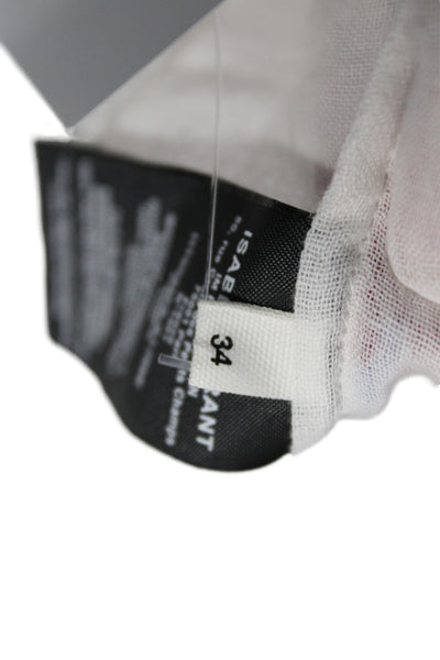 Marant Etoile Women Tunic Blouse Sleeveless White Geometric Size 34