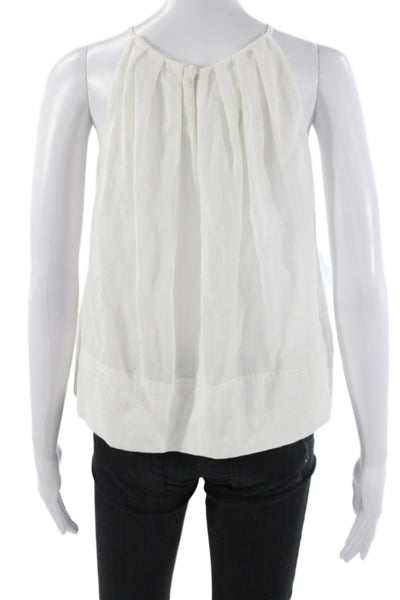 APC Women Camisole White Halter Viscose Button Sleeveless Size 0