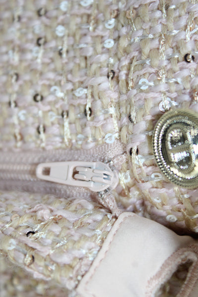 Twinset Women Beige Tweed Hot Pants Button Size S