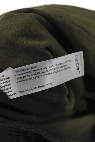 Eileen Fisher Women Chino Pants Green Organic Cotton Inseam 28 Size 4