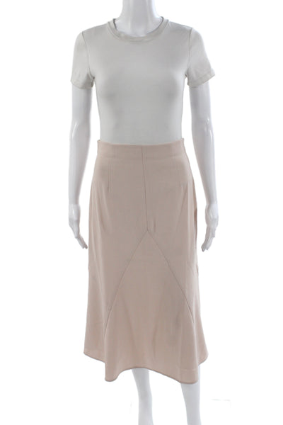 Thakoon Women Beige Trumpet Skirt Zip Knee Length Size 2