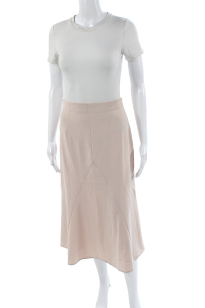 Thakoon Women Beige Trumpet Skirt Zip Knee Length Size 2