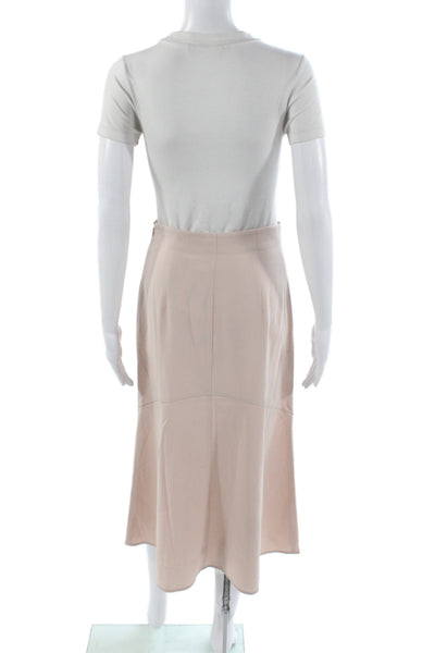 Thakoon Women Beige Trumpet Skirt Zip Knee Length Size 2