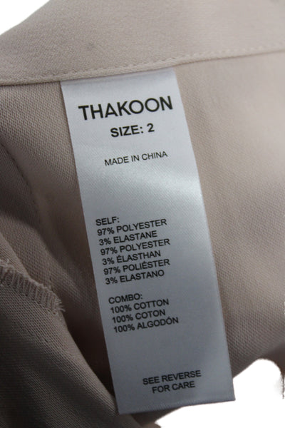 Thakoon Women Beige Trumpet Skirt Zip Knee Length Size 2