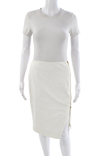 Escada Women Ivory Straight Pencil Skirt Cotton Knee Length Size 36