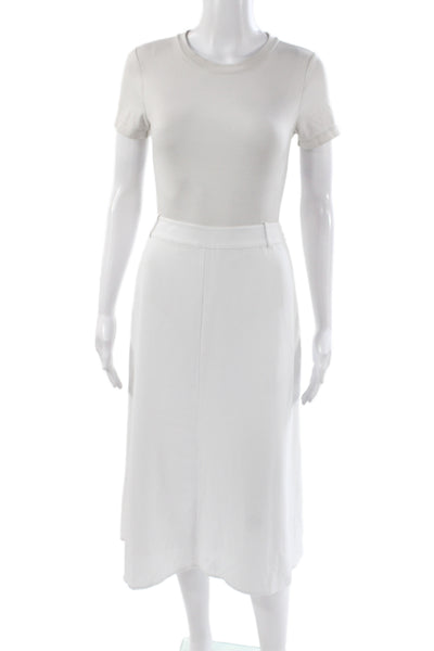 Kobi Halperin Womens A-Line Midi Skirt White Polyester Zip Size M