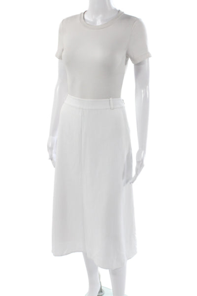 Kobi Halperin Womens A-Line Midi Skirt White Polyester Zip Size M