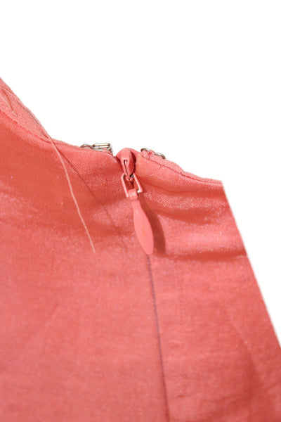 Reiss Womens Orange Halter Slip Dress Knee Length Zip Polyester Size 2
