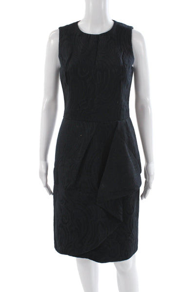 Michael Kors Women Sheath Dress Black Paisley Cotton Knee Length Size 4