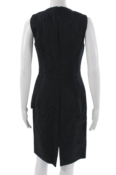 Michael Kors Women Sheath Dress Black Paisley Cotton Knee Length Size 4